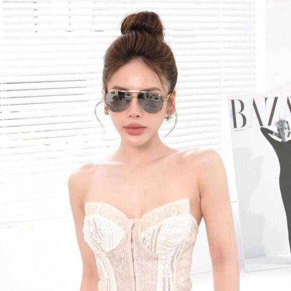 NEW Versace VE2236 1002Z3 Gold Silver Mirrored Polarized Pilot Unisex Sunglasses - Picture 12 of 15